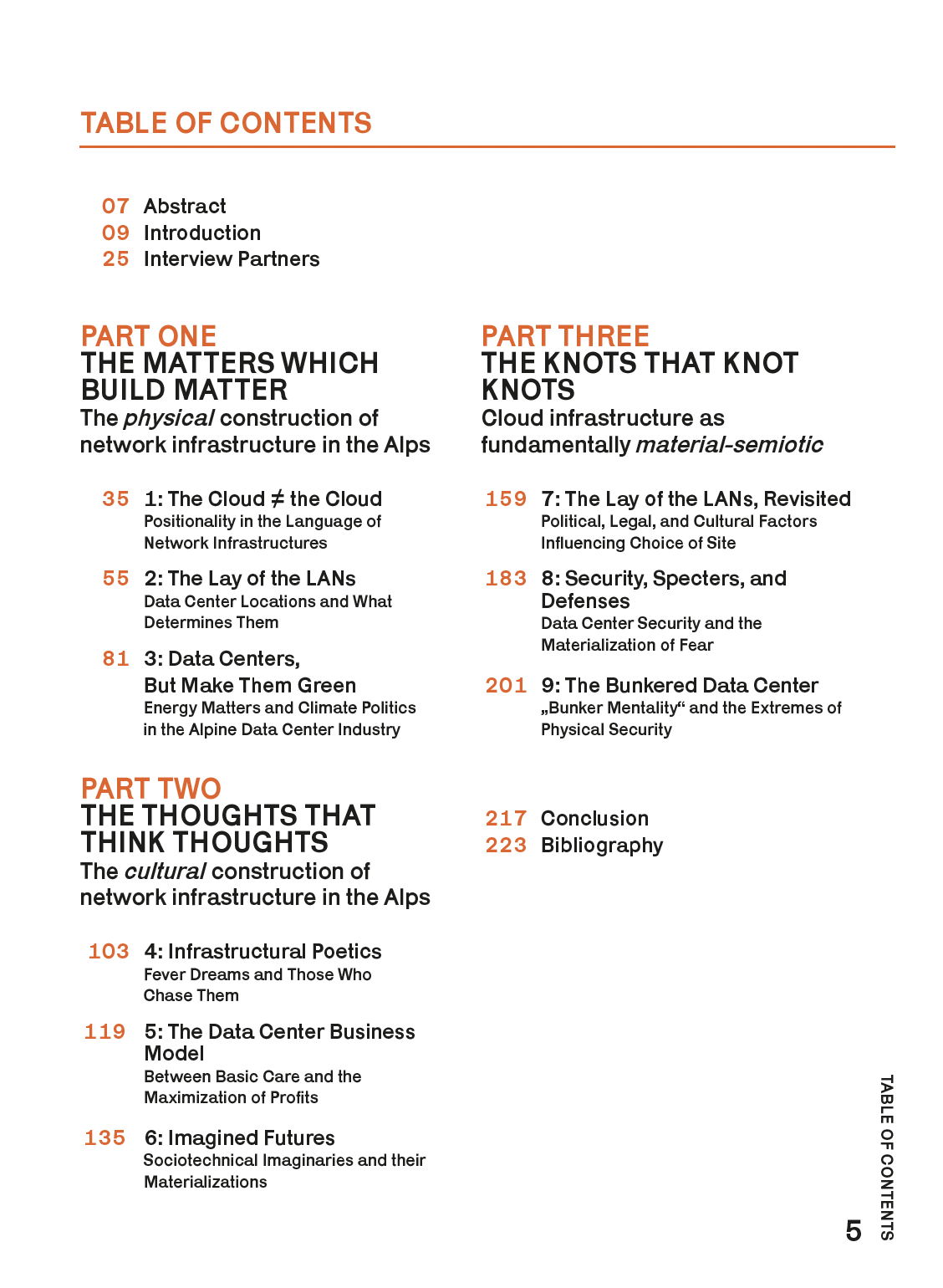 Head in the Cloud Table of Contents